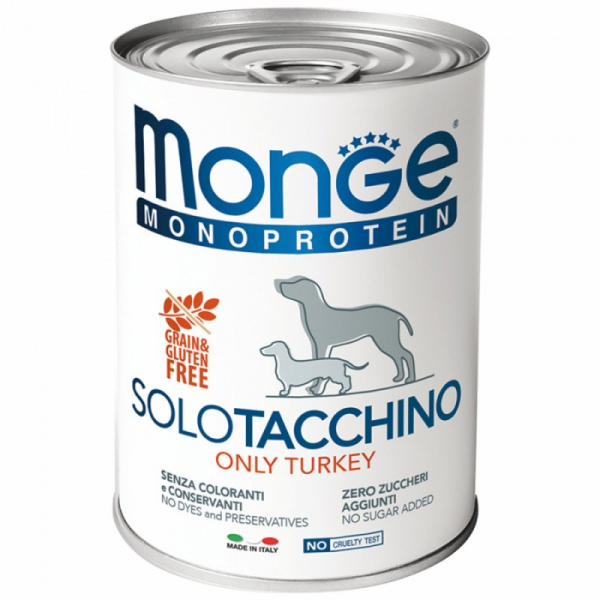 Monge Monoprotein Консервы для собак из Индейки Кот и Пес, онлайн зоомагазин и ветаптека
