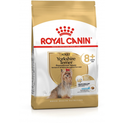 Royal Canin Yorkshire Terrier 8+ Корм для стареющих собак породы Йоркширский Терьер от 8 лет Кот и Пес, онлайн зоомагазин и ветаптека