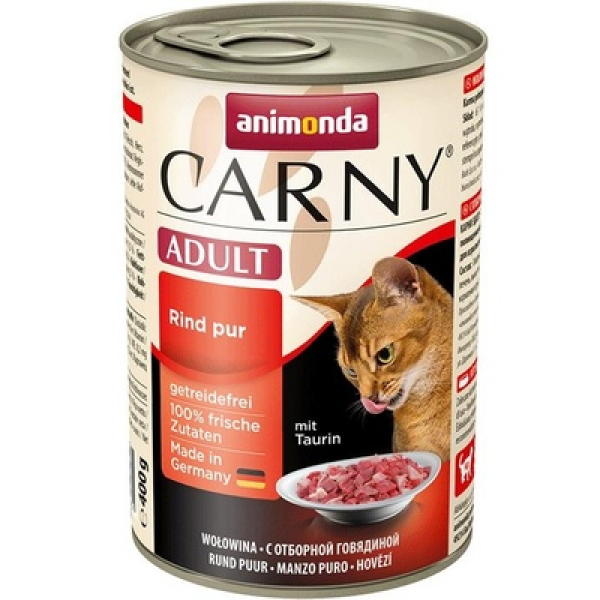 Animonda Carny Adult Консервы для кошек с отборной Говядиной Кот и Пес, онлайн зоомагазин и ветаптека