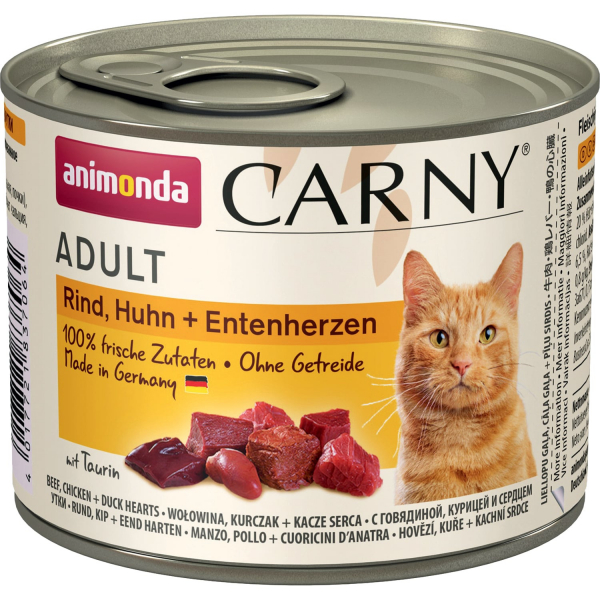 Animonda Carny Adult Консервы для кошек с Говядиной, Курицей и Уткой Кот и Пес, онлайн зоомагазин и ветаптека