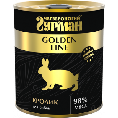 Четвероногий Гурман Golden Line консервы для собак с Кроликом Кот и Пес, онлайн зоомагазин и ветаптека