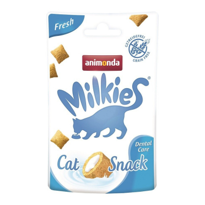 Animonda Milkies Dental Care Лакомство для кошек хрустящие подушечки для заботы о полости рта Кот и Пес, онлайн зоомагазин и ветаптека