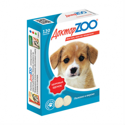 Доктор Zoo Мультивитаминное лакомство "Здоровый щенок" в таблетках Кот и Пес, онлайн зоомагазин и ветаптека