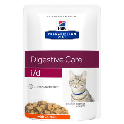 Hill's Prescription Diet i/d Digestive Care Пауч для кошек для лечения ЖКТ с Курицей Кот и Пес, онлайн зоомагазин и ветаптека