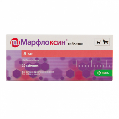 KRKA Марфлоксин таблетки 5мг Кот и Пес, онлайн зоомагазин и ветаптека