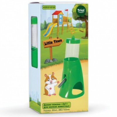 Triol Little Town Домик-поилка "2в1" для грызунов Кот и Пес, онлайн зоомагазин и ветаптека