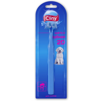 Cliny Зубная щетка 2D для собак Кот и Пес, онлайн зоомагазин и ветаптека