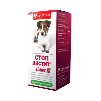 Apicenna Стоп-цистит жевательные таблетки для Собак Кот и Пес, онлайн зоомагазин и ветаптека