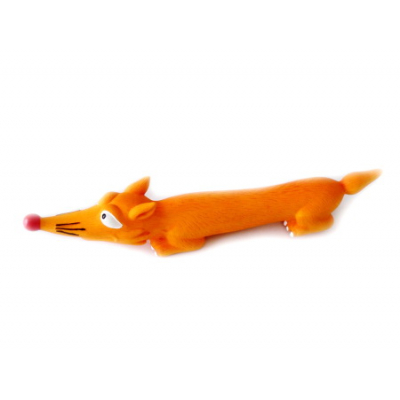N1 Игрушка для собак Лиса длинная оранжевая с пищалкой Кот и Пес, онлайн зоомагазин и ветаптека