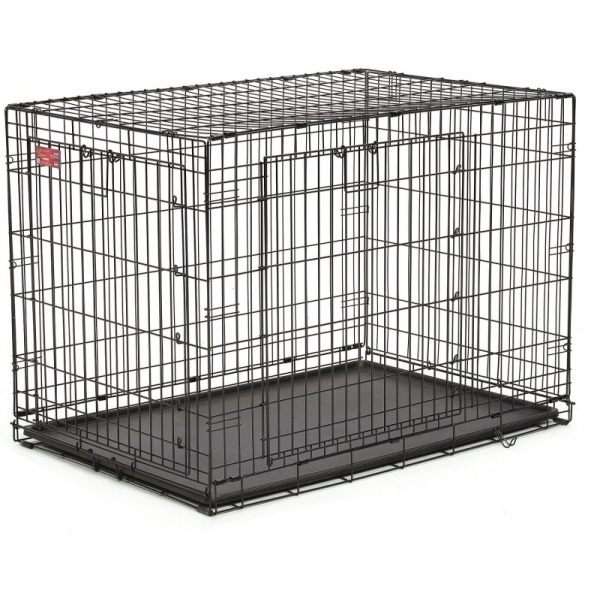 №1 Клетка для собак эмаль черная с двумя дверцами Кот и Пес, онлайн зоомагазин и ветаптека