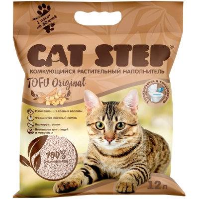 Cat Step Tofu Original Наполнитель для кошачьего туалета Кот и Пес, онлайн зоомагазин и ветаптека