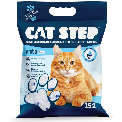 Cat Step Arctic Blue Наполнитель для кошачьего туалета Кот и Пес, онлайн зоомагазин и ветаптека