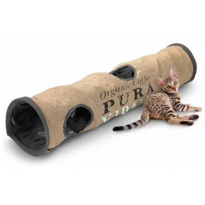 PuraVida Туннель для кошек шуршащий серый 120*25*25см Кот и Пес, онлайн зоомагазин и ветаптека