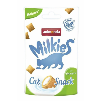 Animonda Milkies Balance лакомство хрустящие подушечки для поддержания активности кошек Кот и Пес, онлайн зоомагазин и ветаптека