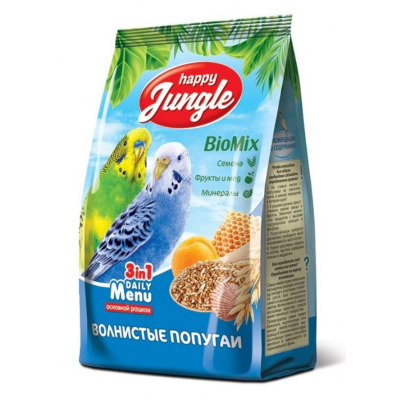 Happy Jungle Корм для волнистых попугаев Кот и Пес, онлайн зоомагазин и ветаптека