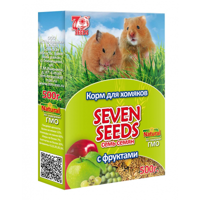 Seven Seeds Корм для хомяков с фруктами Кот и Пес, онлайн зоомагазин и ветаптека
