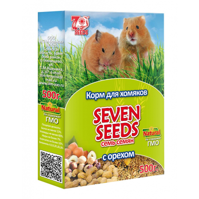 Seven Seeds Корм для хомяков с орехом Кот и Пес, онлайн зоомагазин и ветаптека