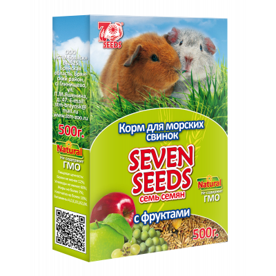 Seven Seeds корм для морских свинок с фруктами Кот и Пес, онлайн зоомагазин и ветаптека