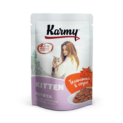 Karmy Пауч для котят с Телятиной в соусе Кот и Пес, онлайн зоомагазин и ветаптека