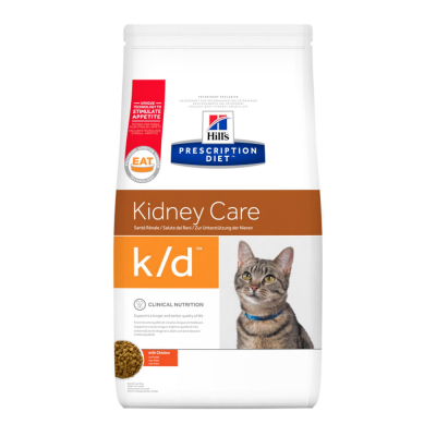 Hill's Prescription Diet k/d Kidney Care Сухой корм для кошек для лечения Почек Кот и Пес, онлайн зоомагазин и ветаптека