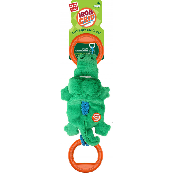GiGwi Игрушка для собак Крокодил на верёвке с пищалкой Кот и Пес, онлайн зоомагазин и ветаптека