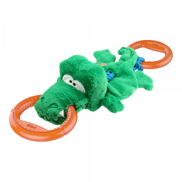 GiGwi Игрушка для собак Крокодил на верёвке с пищалкой