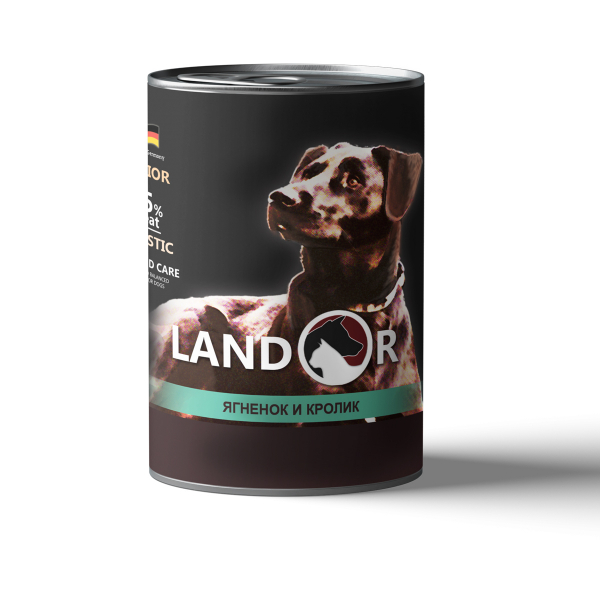 Landor Senior Консервы для пожилых собак с Ягненком и Кроликом Кот и Пес, онлайн зоомагазин и ветаптека