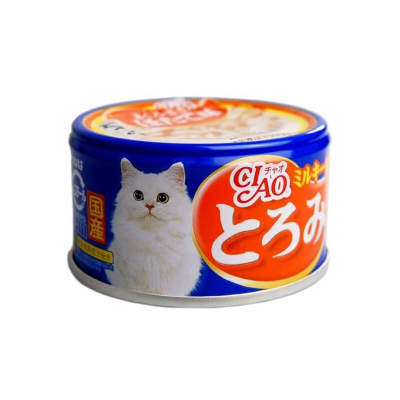 Japan Premium Pet CIAO Консервы для кошек с Тунцом, Гребешком и Курицей в сливочном соусе Кот и Пес, онлайн зоомагазин и ветаптека