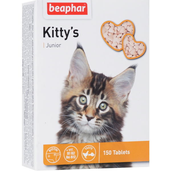 Beaphar Kitty's Junior Витамины для котят Кот и Пес, онлайн зоомагазин и ветаптека