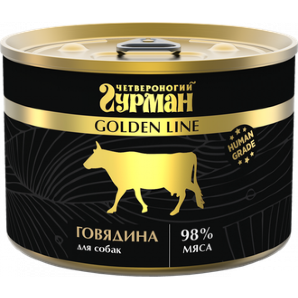 Четвероногий Гурман Golden Line консервы для собак с Говядиной. Кот и Пес, онлайн зоомагазин и ветаптека