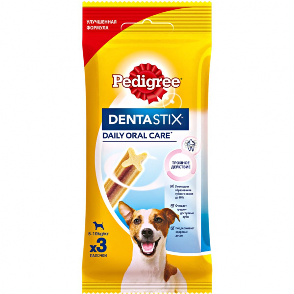 Pedigree Denta Stix Лакомство для собак для чистки зубов для мелких пород Кот и Пес, онлайн зоомагазин и ветаптека