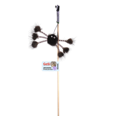 GoSi Игрушка для кошек дразнилка Паук норковый на веревке Кот и Пес, онлайн зоомагазин и ветаптека