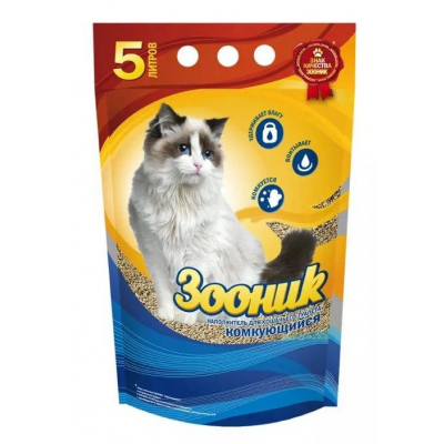 Зооник Наполнитель "Комкующийся"  для кошачьего туалета Кот и Пес, онлайн зоомагазин и ветаптека