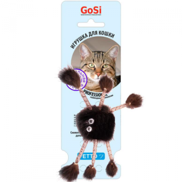 GoSi Игрушка для кошек "Паук из норки" на картоне Кот и Пес, онлайн зоомагазин и ветаптека