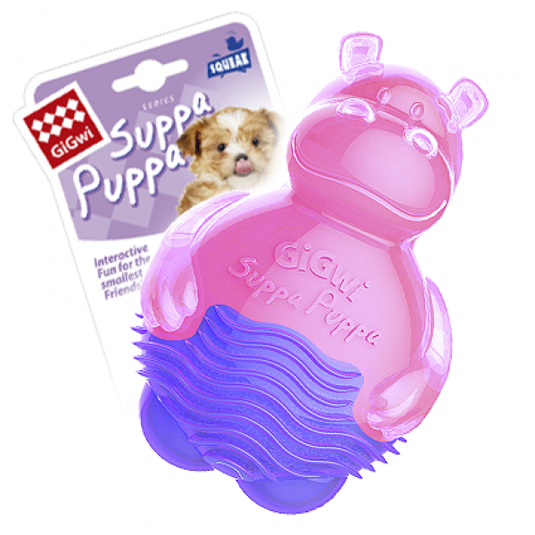 GiGwi Игрушка для собак Бегемотик  с пищалкой Кот и Пес, онлайн зоомагазин и ветаптека
