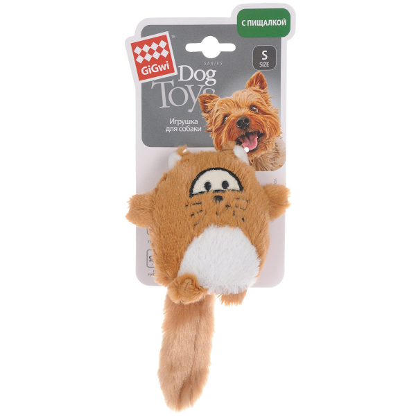 GiGwi Игрушка для собак Лиса маленькая с пищалкой Кот и Пес, онлайн зоомагазин и ветаптека