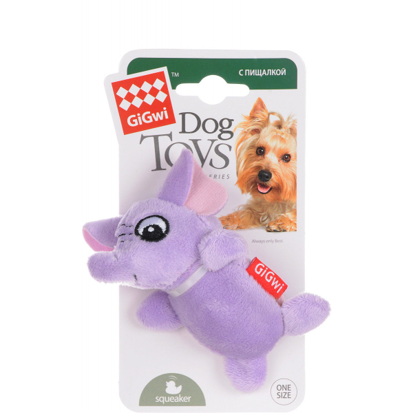 GiGwi Игрушка для собак Слон с пищалками Кот и Пес, онлайн зоомагазин и ветаптека