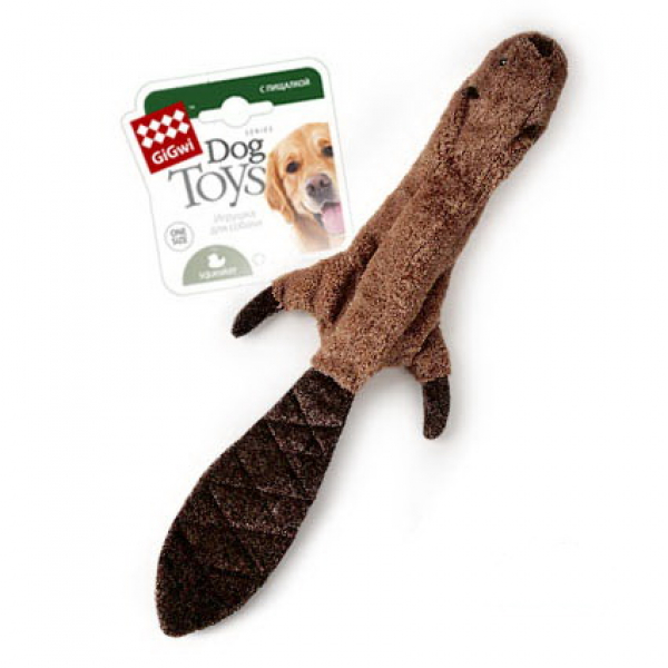 GiGwi Игрушка для собак Шкурка бобра Кот и Пес, онлайн зоомагазин и ветаптека